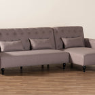 Baxton Studio Chesterfield Retro-Modern Clay Fabric Upholstered Convertible Sleeper Sofa