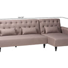 Baxton Studio Chesterfield Retro-Modern Clay Fabric Upholstered Convertible Sleeper Sofa
