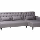Baxton Studio Chesterfield Retro-Modern Slate Grey Fabric Upholstered Convertible Sleeper Sofa