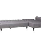 Baxton Studio Chesterfield Retro-Modern Slate Grey Fabric Upholstered Convertible Sleeper Sofa