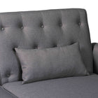 Baxton Studio Chesterfield Retro-Modern Slate Grey Fabric Upholstered Convertible Sleeper Sofa