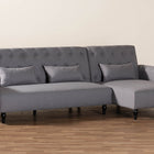 Baxton Studio Chesterfield Retro-Modern Slate Grey Fabric Upholstered Convertible Sleeper Sofa