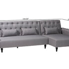 Baxton Studio Chesterfield Retro-Modern Slate Grey Fabric Upholstered Convertible Sleeper Sofa