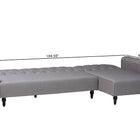 Baxton Studio Chesterfield Retro-Modern Slate Grey Fabric Upholstered Convertible Sleeper Sofa