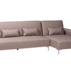 Baxton Studio Lanoma Contemporary Clay Fabric Upholstered Convertible Sleeper Sofa