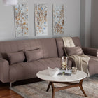 Baxton Studio Lanoma Contemporary Clay Fabric Upholstered Convertible Sleeper Sofa