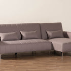 Baxton Studio Lanoma Contemporary Clay Fabric Upholstered Convertible Sleeper Sofa