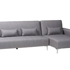 Baxton Studio Lanoma Contemporary Slate Grey Fabric Upholstered Convertible Sleeper Sofa