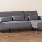 Baxton Studio Lanoma Contemporary Slate Grey Fabric Upholstered Convertible Sleeper Sofa