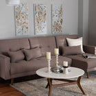 Baxton Studio Claire Contemporary Clay Fabric Upholstered Convertible Sleeper Sofa