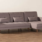 Baxton Studio Claire Contemporary Clay Fabric Upholstered Convertible Sleeper Sofa