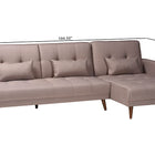 Baxton Studio Claire Contemporary Clay Fabric Upholstered Convertible Sleeper Sofa