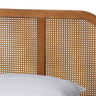 Baxton Studio Fleur Mid-Century Woven Rattan Wood Queen Size Bed