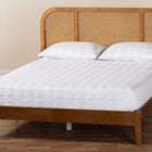Baxton Studio Fleur Mid-Century Woven Rattan Wood Queen Size Bed