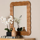 Baxton Studio Acantha Modern Walnut Brown Scallop-framed Accent Mirror
