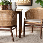 bali & pari Lumajang Bohemian Light Honey Rattan and Wood 2-Piece Dining Chair Set