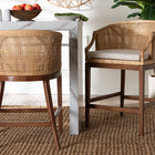 bali & pari Lumajang Bohemian Light Honey Rattan and Wood 2-Piece Counter Stool Set