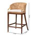 bali & pari Lumajang Bohemian Light Honey Rattan and Wood Bar Stool