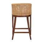 bali & pari Lumajang Bohemian Light Honey Rattan and Wood Bar Stool