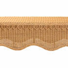 bali & pari Erla Bohemian Light Honey Rattan Accent Bench with Scallop border