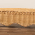bali & pari Erla Bohemian Light Honey Rattan Accent Bench with Scallop border