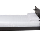 Baxton Studio Elina Modern Ebony Black Wood Queen Size Platform Bed with Built-In Shelves