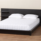Baxton Studio Elina Modern Ebony Black Wood Queen Size Platform Bed with Built-In Shelves