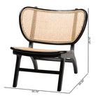 bali & pari Brisbane Bohemian Black Mahogany Wood and Woven Rattan Accent Chair
