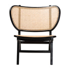 bali & pari Brisbane Bohemian Black Mahogany Wood and Woven Rattan Accent Chair
