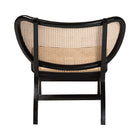 bali & pari Brisbane Bohemian Black Mahogany Wood and Woven Rattan Accent Chair