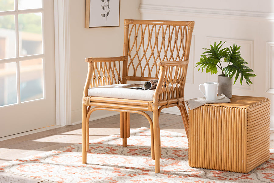 bali & pari Maisa Bohemian Light Honey Rattan Arm Chair