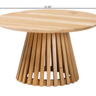 bali & pari Caribic Modern Slatted Acacia Wood Coffee Table