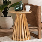 bali & pari Caribic Modern Slatted Acacia Wood End Table