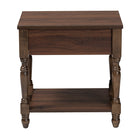 Baxton Studio Roden Transitional Dark Brown Nightstand with Rattan