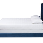 Baxton Studio Emlyn Glam and Luxe Navy Blue Velvet Fabric Queen Size Panel Bed