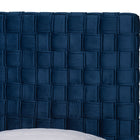 Baxton Studio Emlyn Glam and Luxe Navy Blue Velvet Fabric Queen Size Panel Bed