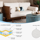 Baxton Studio Uriel Mid-Century Modern Cream Boucle Fabric Sofa
