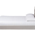 Baxton Studio Acosta Glam and Luxe Light Grey Velvet Seashell-Headboard Queen Size Platform Bed