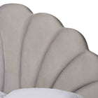 Baxton Studio Acosta Glam and Luxe Light Grey Velvet Seashell-Headboard Queen Size Platform Bed