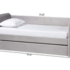 Baxton Studio Finch Modern Light Grey Velvet Fabric Twin Size Daybed with Trundle