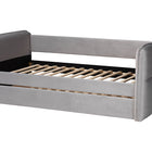 Baxton Studio Finch Modern Light Grey Velvet Fabric Twin Size Daybed with Trundle