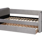 Baxton Studio Finch Modern Light Grey Velvet Fabric Twin Size Daybed with Trundle