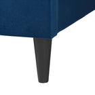 Baxton Studio Payne Modern Glam Navy Blue Velvet and Dark Brown Wood Queen Bed