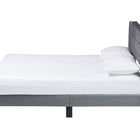 Baxton Studio Payne Modern Glam Grey Velvet and Dark Brown Wood Queen Bed