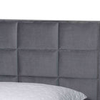Baxton Studio Payne Modern Glam Grey Velvet and Dark Brown Wood Queen Bed