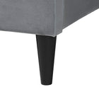 Baxton Studio Payne Modern Glam Grey Velvet and Dark Brown Wood Queen Bed