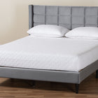 Baxton Studio Payne Modern Glam Grey Velvet and Dark Brown Wood Queen Bed