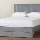Baxton Studio Elora Modern Grey Pleated Velvet Queen Size Storage Bed