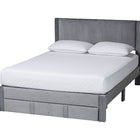 Baxton Studio Elora Modern Grey Pleated Velvet Queen Size Storage Bed
