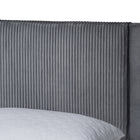 Baxton Studio Elora Modern Grey Pleated Velvet Queen Size Storage Bed